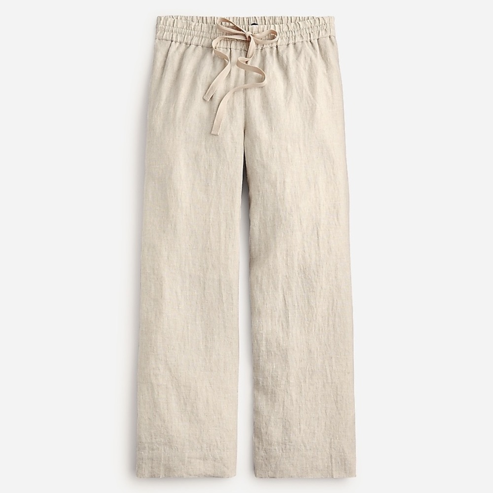 J.Crew Tall wide-leg seaside pant in linen BO812